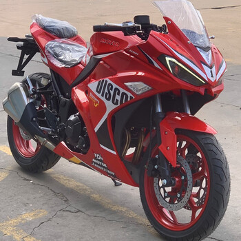 机车豪剑公路200cc宗申电喷亮红上牌摩托车