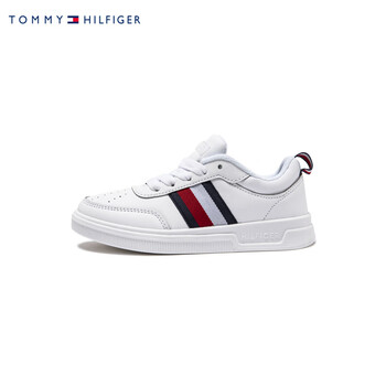 tommy 童鞋儿童板鞋男童运动鞋女童休闲鞋ths10201 白 35