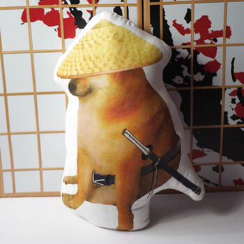 ems废柴迷惑狗子doge沙雕肌肉柴犬恶搞笑抱枕毛绒双面靠垫礼品 拔刀狗