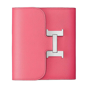 hermes爱马仕钱包女士短款便携constance短钱包预售爱不用等 杜鹃红色