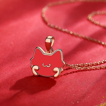 天蝎座宝珍懿美萌猫饰品s925银国潮温感变色轻奢红绳迎运 宝懿萌猫