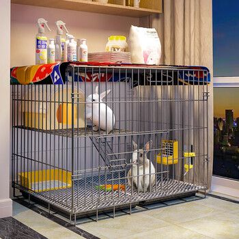 兔子笼子室内专用荷兰猪豚鼠笼子宠物兔窝兔笼子家用大号双层阁楼