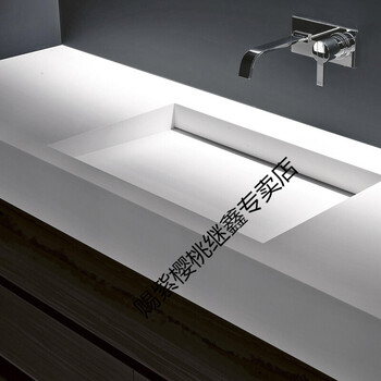 隐形下水一体盆洗脸盆洗手盆挂墙式卫浴柜洗漱台洗脸池台下盆定制 1米