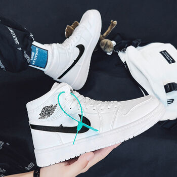 联名【品牌特价】aj空军一号高帮板鞋女学生潮流透气太空人百搭休闲