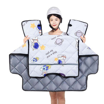 相思桐电动摩托车挡风被冬季加绒加厚防水电车电瓶自行车冬天春秋防晒罩 【四季款】宇航员中厚