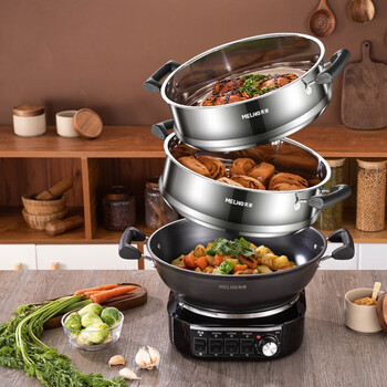 美菱(meling) 电炒锅多功能炒菜家用电火锅电热锅电蒸锅大容量铸铁
