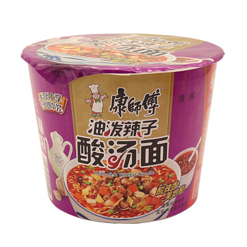 康师傅油泼辣子酸汤面桶装宽面饼速食125g出行便携 【康师傅油泼辣子