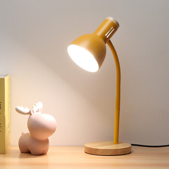北欧led台灯护眼书桌大学生写字宿舍学习卧室床头工作插电调光灯()