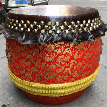 1214161820寸佛山鼓牛皮鼓儿童龙舟鼓舞狮醒狮鼓24三排钉牛皮鼓花纹