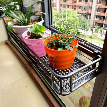 阳台花架挂式阳台置物架栏杆悬挂式铁艺护栏花盆挂架窗台户室内多 长