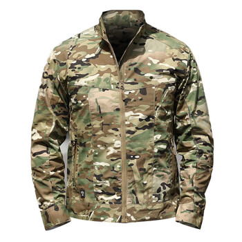 mengqi迷彩冲锋衣裤套装男新款秋冬速干军训服户外野营防水防风防寒