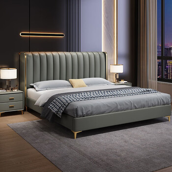 兴隆芳华现代简约皮床18米主卧室轻奢大床15m双人床高端大婚床皮床