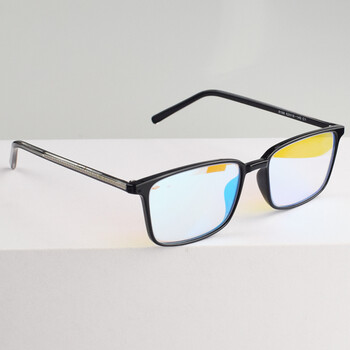 透明黑框色盲眼镜 红绿辅助纠正眼镜 黑色 色盲镜片