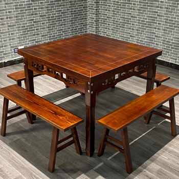 八仙桌全实木新中式饭桌方桌子正方形纯实木餐桌八仙桌饭店正方形实木