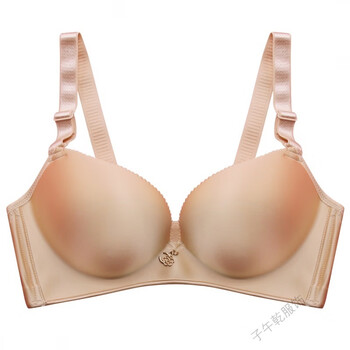小胸a罩杯聚拢加厚光面掌纹文胸 香槟色 a款光面杯 75a