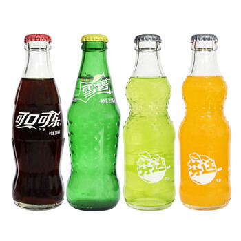 可口可乐汽水200ml*4瓶夏日碳酸饮料玻璃瓶小瓶装雪碧芬达橙 芬达橙味