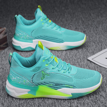 安踏断码新款高帮气垫摩擦有声音速篮球鞋男初中生减震透气aj限量 兰