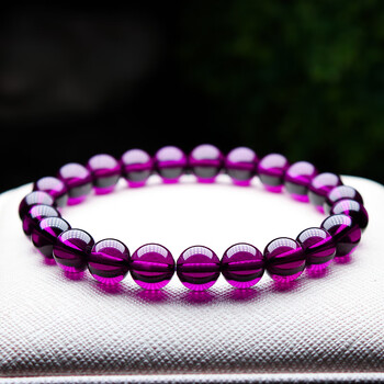 聆梦紫牙乌石榴石巴西手链女单圈佛珠项链吊坠水晶女人石礼物更多