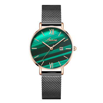 【官方旗舰】小绿表手表女士十大夏季小方盘i风轻奢 3019玫绿-黑网带