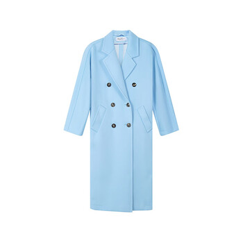 max mara麦丝玛拉 女士浅蓝色101801长款大衣外套 19010121 madame2