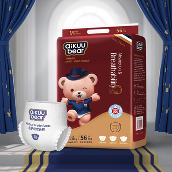 名典泰迪一体拉拉裤M码56片【5-9kg】婴儿尿不湿超薄干爽尿裤男女宝宝通用