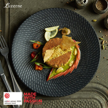 Luzerne陆升陶瓷云端餐具吃饭的日式情侣和风精致高颜值ins 27cm乌木平盘
