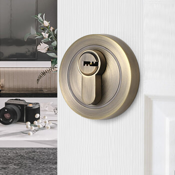 雨花泽闭锁呆锁隐形门锁单面圆形暗锁办公室老式房门锁含锁体钥匙防盗