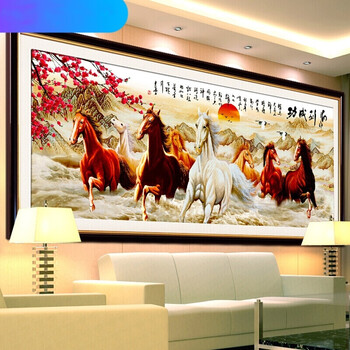 5d马到成功钻石画满钻2米2.