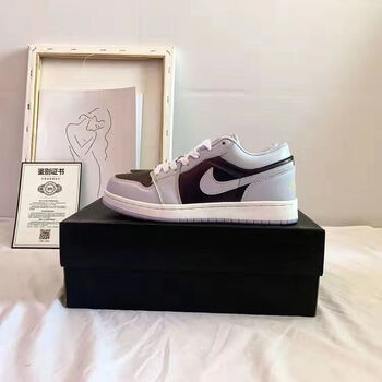 低帮low乔1春秋新款鸳衣倒钩联名鞋男女板鞋运动鞋 aj低帮 电光紫 36