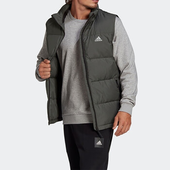 阿迪达斯 (adidas) 男款冬季户外运动休闲保暖灰鸭绒马甲羽绒背心 ge