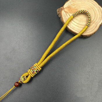 手工编织手把件绳文玩把绳男款弹弓绳腰挂车挂绳包 手把件竖菠萝金刚