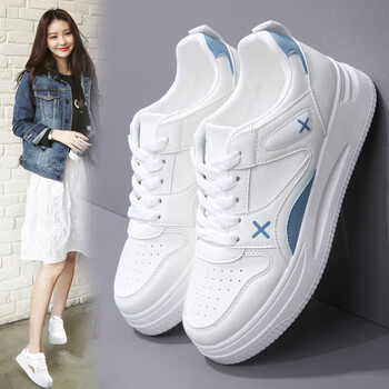 吻艺秀初中女生小白鞋学生党高中生女孩平板鞋真皮女春季大码41一43