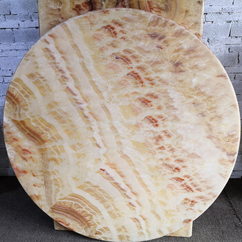 2米圆形饭桌子6/10人家用 天然厚片红龙玉单桌