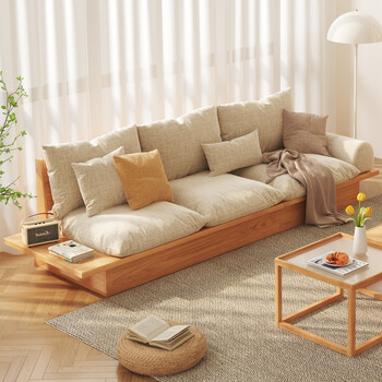 森墨匠 沙发原木风日式原木风沙发客厅现代简约储物榻榻米小户型侘寂