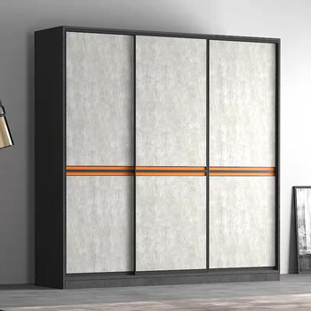 衣柜门推拉门定制极简移动门实木衣橱拉门定做轻奢滑动门一门到顶 ag