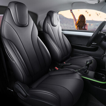 座套四季通用全包围专用汽车坐垫专车定制座椅套皮革款黑色标准版两座