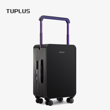 途加TUPLUS 平衡20英寸旅行箱男女登机拉杆箱密码锁双排轮行李箱 素黑