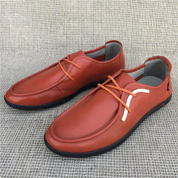 啄木鸟品牌真皮男鞋断码处理春秋款头层牛皮时尚休闲皮鞋豆豆鞋单鞋