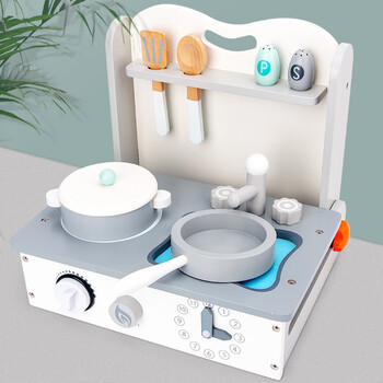 跨境趣味幼儿厨房玩具儿童过家家餐具早教互动手提式厨房玩具bgbg灶台