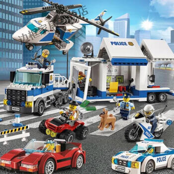 乐高警察中国积木城市系列消防车汽车男孩子拼装玩具紧急高速追捕