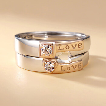 grosfairy高端品牌首饰s925情比金坚情侣戒指男女ins一对镀18网红2022