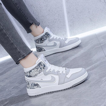 耐克nike耐克女鞋aj运动鞋a1j空军一号高帮板鞋2022新款鞋子个性灰色