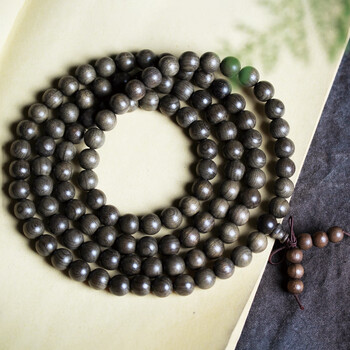沉水金丝楠木阴沉木手串沉香乌木佛珠男女士多圈情侣文玩手链礼品
