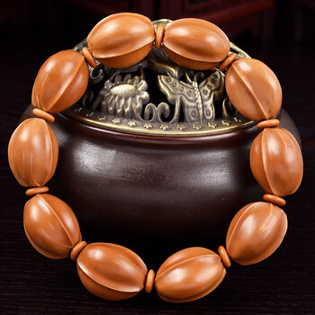 苏魅儿橄榄核手串铁核鹰嘴鲨鱼背文玩手串橄榄核雕男南工大师阿福手工