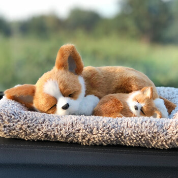 汽车用车内后窗摆件毛绒玩具后排车载玩偶娃娃车上公仔装饰 深色吉