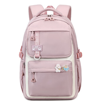 赫行韩版初中生书包女生小学生四五六高年级大容量轻便减负防紫粉色