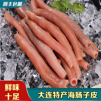 康胜谊大连特产海肠子皮鲜活海沙虫冷冻海肠皮海鲜顺丰海肠饺子1袋210