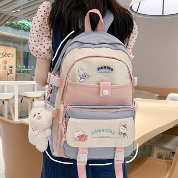 沫茵书包女高颜值韩版ins初中生中学生双肩包小清新可爱卡通高中生小