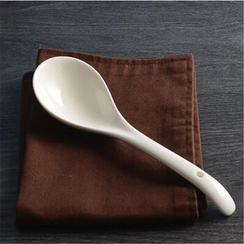 陶瓷勺子饭勺瓷器家用勺子陶瓷调羹餐厅酒店家用陶瓷汤匙(一把装)