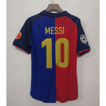 维杰力巴萨百年纪念球衣18991999经典复古10号梅西里瓦尔多足球服队服